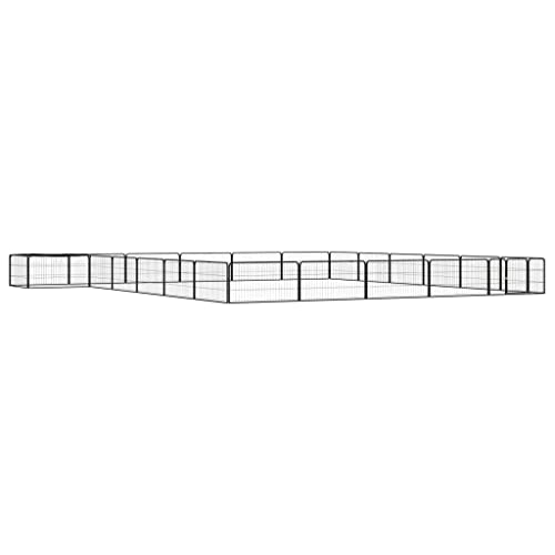Hunde-Laufgitter 24 Paneele, schwarz, 100 x 50 cm, pulverbeschichteter Stahl, Artikelfarbe: Schwarz Hunde-Laufgitter 24 Paneele, schwarz, 100 x 50 cm, pulverbeschichteter Stahl, Artikelfarbe: Schwarz von RAUGAJ