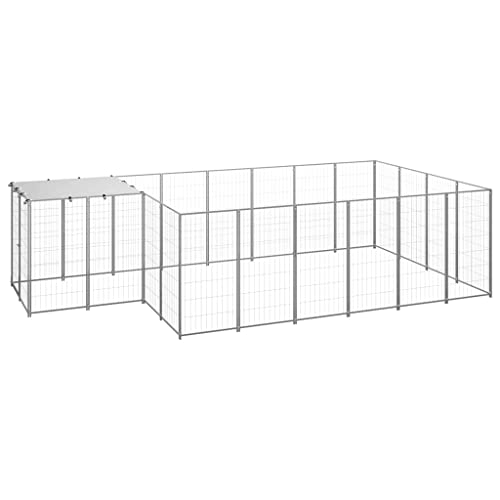 Hundehütte aus Stahl, silberfarben, 8,47 m, Farbe: silber und silbergrau Hundehütte aus Stahl, silberfarben, 8,47 m, Farbe: silber und silbergrau von RAUGAJ
