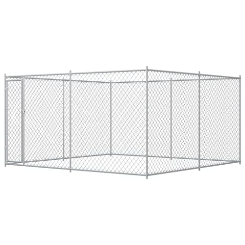 Hundehütte für den Außenbereich, 383 x 383 x 185 cm, Material: verzinkter Stahl von RAUGAJ