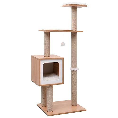 Katzenbaum mit Sisal-Kratzmatte 123 cm, Artikelfarbe braun Katzenbaum mit Sisal-Kratzmatte 123 cm, Artikelfarbe braun von RAUGAJ