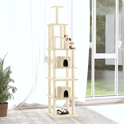 Katzenbaum mit Sisal-Kratzstämmen, cremefarben, 216 cm, Artikelfarbe Katzenbaum mit Sisal-Kratzstämmen, cremefarben, 216 cm, Artikelfarbe von RAUGAJ