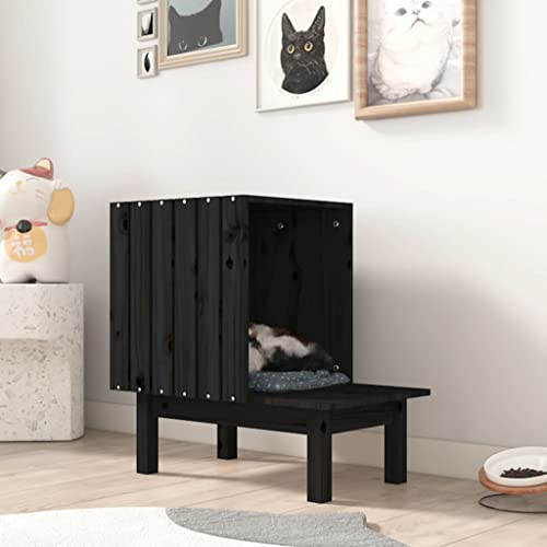 Katzenhaus schwarz 60x36x60cm Massivholz Kiefer Artikelfarbe schwarz Katzenhaus schwarz 60x36x60cm Massivholz Kiefer Artikelfarbe schwarz von RAUGAJ