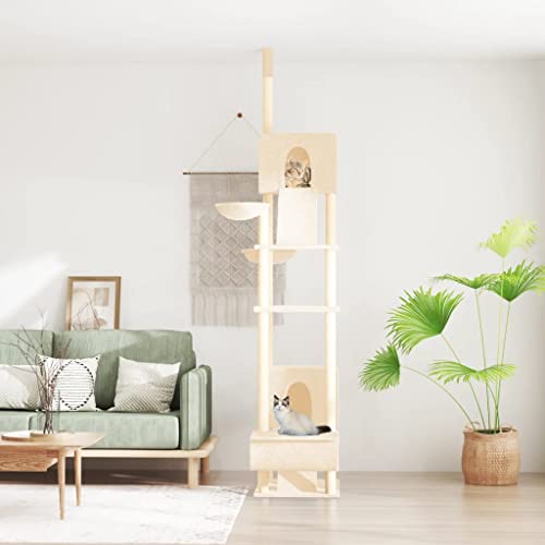 Kratzbaum / Katzenbaum / Katzenbaum, vom Boden bis zur Decke, cremefarben, 277-303 cm Kratzbaum / Katzenbaum / Katzenbaum, vom Boden bis zur Decke, cremefarben, 277-303 cm von RAUGAJ