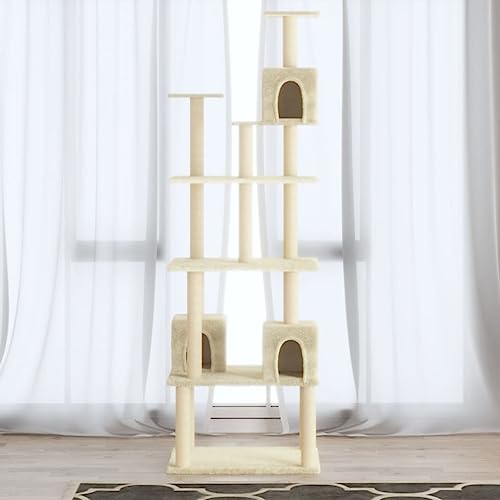Kratzbaum mit Sisal-Kratzstämmen, cremefarben, 188 cm, Artikelfarbe Creme Kratzbaum mit Sisal-Kratzstämmen, cremefarben, 188 cm, Artikelfarbe Creme von RAUGAJ