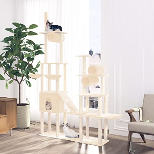 Kratzbaum mit Sisal-Kratzstämmen, cremefarben, 279 cm, Artikelfarbe Creme Kratzbaum mit Sisal-Kratzstämmen, cremefarben, 279 cm, Artikelfarbe Creme von RAUGAJ