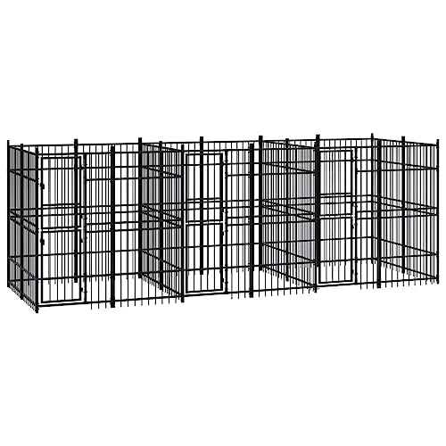 Outdoor Hundehütte, Stahl, 11,06 m, Schwarz Outdoor Hundehütte, Stahl, 11,06 m, Schwarz von RAUGAJ
