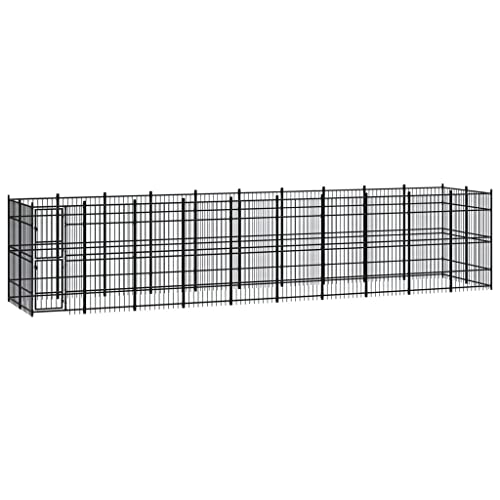 Outdoor Hundehütte, Stahl, 18,43 m, Schwarz von RAUGAJ