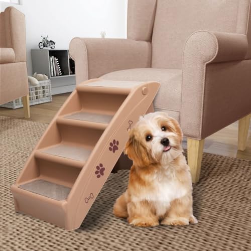 Pet Steps & Ramps Klappbare Hundetreppe Braun 62x40x49,5 cm Tiere & Haustierbedarf von RAUGAJ