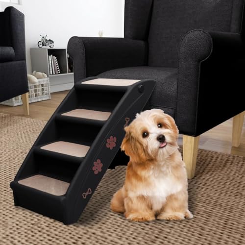 Pet Steps & Ramps Klappbare Hundetreppe Schwarz 62x40x49,5 cm Tiere & Haustierbedarf von RAUGAJ