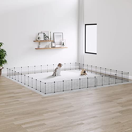 Pet Supplies Haustierkäfig mit Tür, 44 Paneele, 35 x 35 cm, Schwarz Pet Supplies Haustierkäfig mit Tür, 44 Paneele, 35 x 35 cm, Schwarz von RAUGAJ