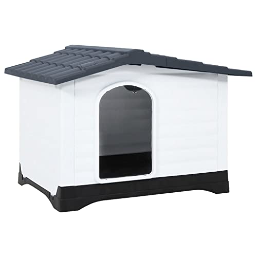 Pet Supplies Hundehütte, 90,5 x 68 x 66 cm, Polypropylen, Grau Pet Supplies Hundehütte, 90,5 x 68 x 66 cm, Polypropylen, Grau von RAUGAJ