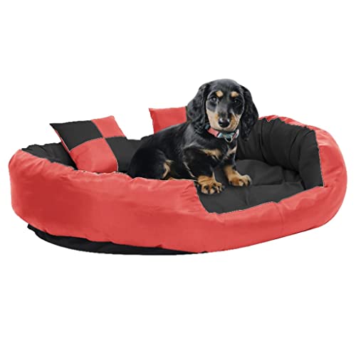 Pet Supplies Hundekissen, waschbar, 110 x 80 x 23 cm, Rot / Schwarz Pet Supplies Hundekissen, waschbar, 110 x 80 x 23 cm, Rot / Schwarz von RAUGAJ