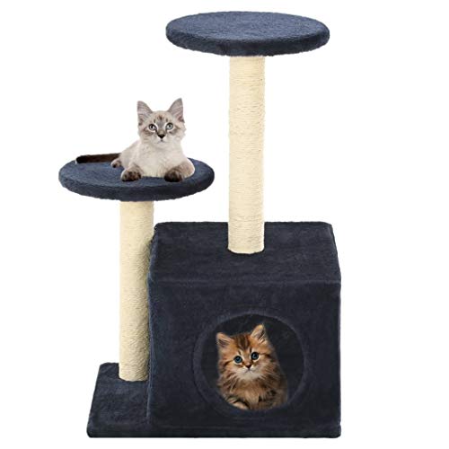 Pet Supplies Kratzbaum mit Sisal-Kratzstämmen, 60 cm, Dunkelblau Pet Supplies Kratzbaum mit Sisal-Kratzstämmen, 60 cm, Dunkelblau von RAUGAJ