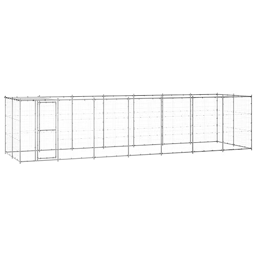 Pet Supplies-Outdoor Hundehütte aus verzinktem Stahl mit Dach, 16,94 m² von RAUGAJ