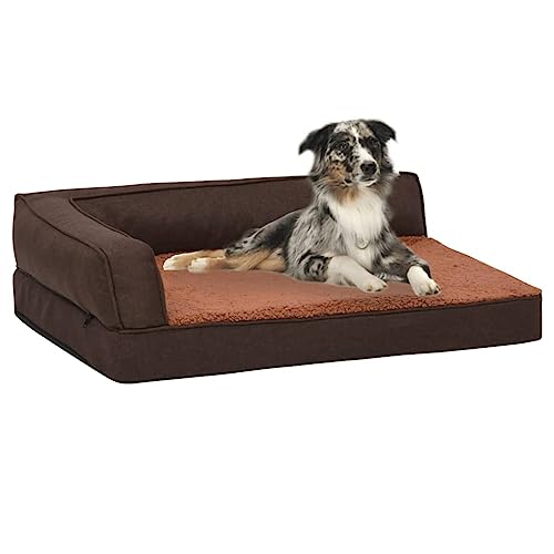 RAUGAJ Hundebett, ergonomisch, 90 x 64 cm, Leinenoptik, Fleece, braun, Artikelfarbe: Braun RAUGAJ Hundebett, ergonomisch, 90 x 64 cm, Leinenoptik, Fleece, braun, Artikelfarbe: Braun von RAUGAJ