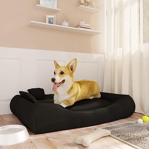 RAUGAJ Pet Supplies Hundekissen mit Kissen, 89 x 75 x 19 cm, Oxford-Stoff, Schwarz von RAUGAJ