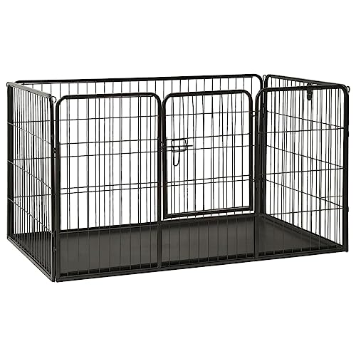 Welpenlaufstall, Stahl, 123 x 77,5 x 74,5 cm, Artikelfarbe: Schwarz Welpenlaufstall, Stahl, 123 x 77,5 x 74,5 cm, Artikelfarbe: Schwarz von RAUGAJ