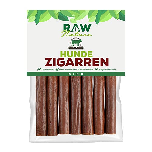 RAW Nature Hunde-Zigarre Rind PUR 7-Stück - 100% natürliches Hundesnack - Monoprotein - hypoallergen & getreidefrei - luftgetrocknetes Rindefleisch - Dörrfleisch - hochwertiges Muskelfleisch von RAW Nature