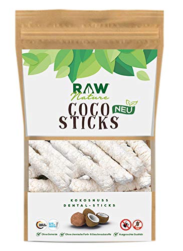 RAW Nature Kokos-Sticks Hundesnack | Zahnpflege Snack | Zahnpflege Hundeleckerlie | 100% Kokos | natürlich | ohne künstliche Zusätze (300 g) von RAW Nature