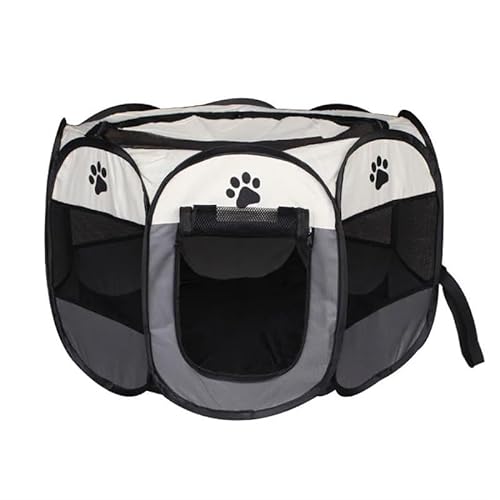 Hundehütte im Freien, achteckiger Käfig, Katzenkäfig, einfache Bedienung, Zaun, tragbare Hundehütte, faltbar (Color : Grey, Size : 74X74X43cm) von RC-BKKXXEAV