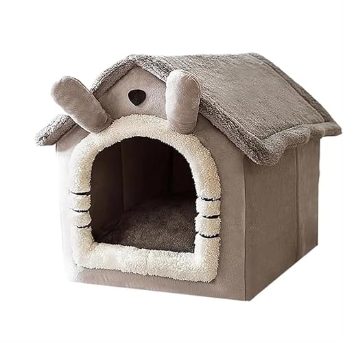 Waschbares Schlafbett for Hunde, tragbar, for den Winter, warm, Hundehütte, geeignet for Welpen, Katzen, Totoro-Hundehütte, Größe SML (Color : M) von RC-BKKXXEAV