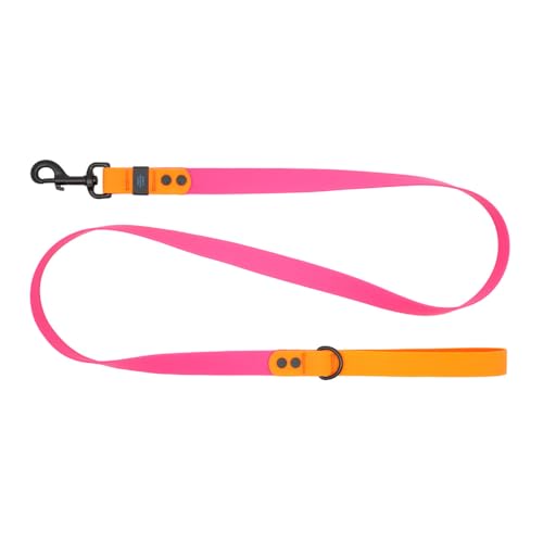 RC Pets Flexible, langlebige, leichte, wasserdichte Leine, 2,5 cm x 1,5 m, Azaleen-Orange von RC Pet Products