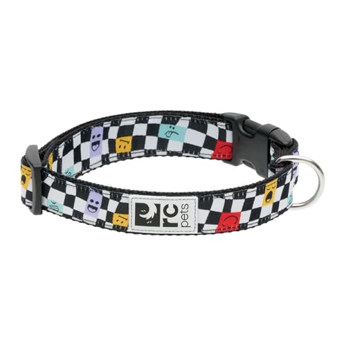RC Pets Halsband mit Clip, verstellbar, langlebig, bequem und modisch, Größe M, 2,5 cm, Schachbrettmuster von RC Pet Products