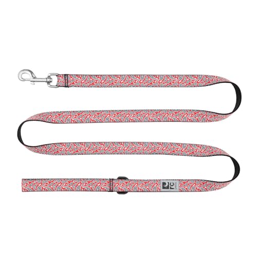 RC Pets Hundeleine, 1,8 m lange Leine mit strapazierfähigem Griff, reflektierendem Etikett und Zubehörring, 2,5 cm breit, weiches Gurtband, Rebellenrot von RC Pet Products