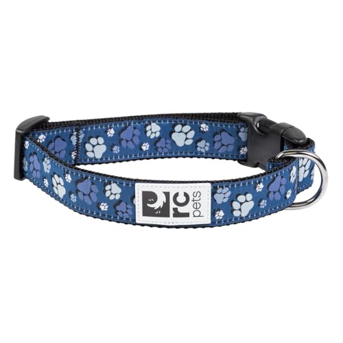 RC Pets Sportliches, lustiges, funktionales Cliphalsband, 2,5 cm, Fresh Tracks Blau, Größe M von RC Pet Products