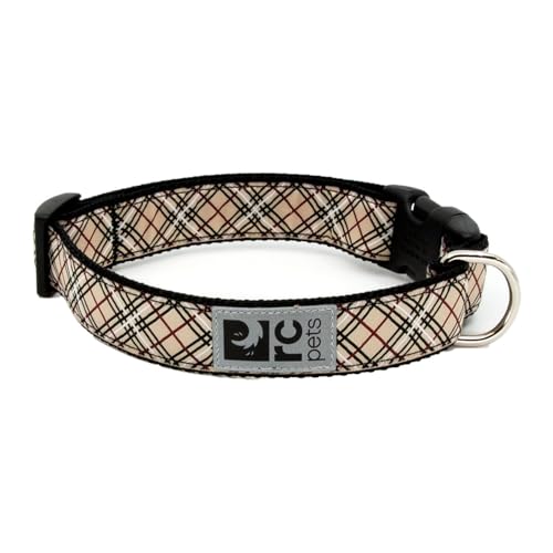 RC Pets Sportliches, lustiges, funktionales Halsband mit Clip, 1/2, Hellbraunes Schottenkaro, Größe XS von RC Pet Products