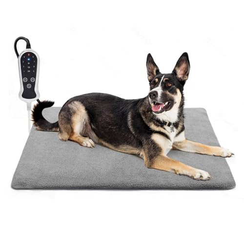 RC SLL Heizkissen für Hunde, elektrische Wärmekissen für Hunde und Katzen, wasserdichtes Haustier-Heizkissen, intelligenter Thermostatschalter, Welpenheizkissen für Welpenkiste (PVC, 71 x 46 cm) von RC SLL