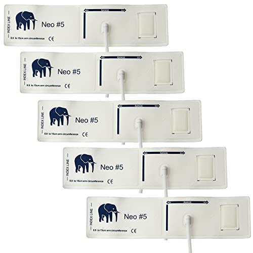 5 Stück Veterinär-Blutdruckmanschetten, Tier Blutdruckmessgerät Manschette Zubehör, Haustiere Blutdruckmessgeräte Manschetten Set für Elefant, Pferd, Hund, Katze, Maus (#5 - Elefant, Weiß (Einweg)) 5 Stück Veterinär-Blutdruckmanschetten, Tier Blutdruckmessgerät Manschette Zubehör, Haustiere Blutdruckmessgeräte Manschetten Set für Elefant, Pferd, Hund, Katze, Maus (#5 - Elefant, Weiß (Einweg)) von RCDPK