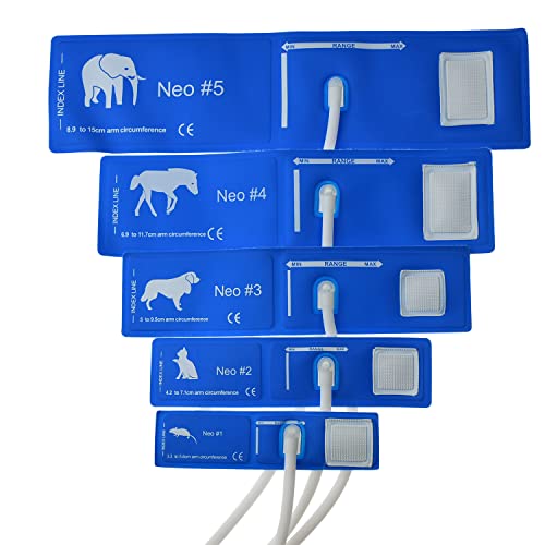 5 Stück Veterinär-Blutdruckmanschetten, Tier Blutdruckmessgerät Manschette Zubehör, Haustiere Blutdruckmessgeräte Manschetten Set für Elefant, Pferd, Hund, Katze, Maus (#6-Mix, Blau -Wiederverwendbar) 5 Stück Veterinär-Blutdruckmanschetten, Tier Blutdruckmessgerät Manschette Zubehör, Haustiere Blutdruckmessgeräte Manschetten Set für Elefant, Pferd, Hund, Katze, Maus (#6-Mix, Blau -Wiederverwendbar) von RCDPK