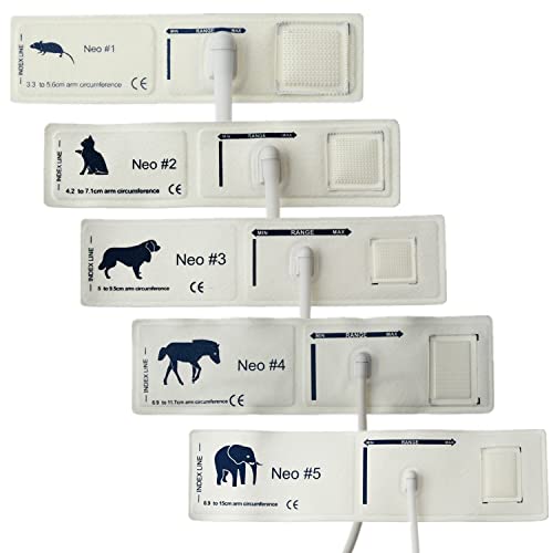 RCDPK 5 Stück Veterinär-Blutdruckmanschetten, Tier Blutdruckmessgerät Manschette Zubehör, Haustiere Blutdruckmessgeräte Manschetten Set für Elefant, Pferd, Hund, Katze, Maus (#6-Mix, Weiß (Einweg)) RCDPK 5 Stück Veterinär-Blutdruckmanschetten, Tier Blutdruckmessgerät Manschette Zubehör, Haustiere Blutdruckmessgeräte Manschetten Set für Elefant, Pferd, Hund, Katze, Maus (#6-Mix, Weiß (Einweg)) von RCDPK