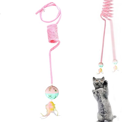 RCIDOS Hanging Spring Plush Ball Cat Toy,Pet cat Toys,Bouncing cat Toy,Self-Play Hanging Stretchable Cat Spring with Bell-Bell von RCIDOS