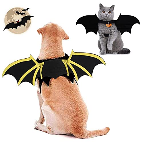 Fledermausflügel für Haustiere, Halloween-Zubehör, Fledermaus-Kostüm, Batman-Design, Flügel für Welpen, Hund und Katze, Größe L von RDAHSUEHH