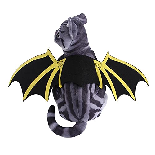 Fledermausflügel für Haustiere, Halloween-Zubehör, Fledermaus-Kostüm, Batman-Design, Flügel für Welpen, Hund und Katze, Größe S von RDAHSUEHH