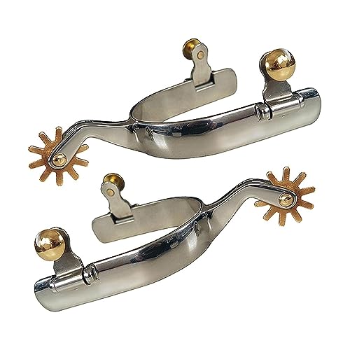 RDAHSUEHH 2 Stück Edelstahl-Pferdesporen West Cowboy, Stiefelsporen Dekoration für Reitstiefel, Herren, Damen, Reiter, Reiter, Reiter, Liebhaber (Damen, Silber) von RDAHSUEHH