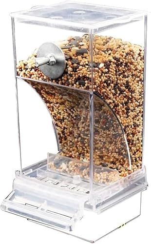 RDAHSUEHH Automatischer Vogelkäfig-Futterspender aus Acryl, für Papageien, Vögel, Samen, transparenter Futterspender für kleine und mittelgroße Papageien von RDAHSUEHH