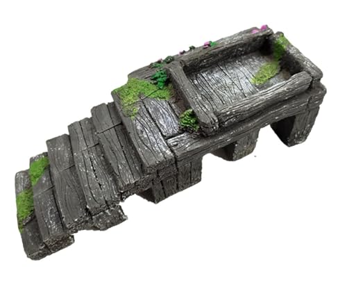 RDAHSUEHH Große Schildkröten-Plattform für Reptilien, zum Ausruhen der Terrasse, Kunstharz, Versteckhöhle, Ornament, für Schildkröten-Tank-Setup-Zubehör von RDAHSUEHH