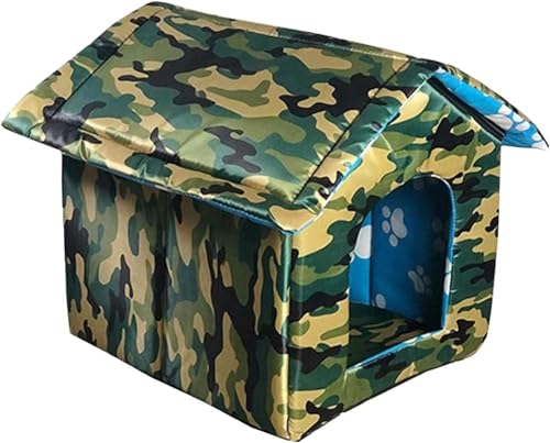 RDAHSUEHH Pet Outdoor House Wasserdichtes Katzenhaus für den Außenbereich Faltbarer Haustierunterstand für Hunde Katzen Kaninchen (M) von RDAHSUEHH