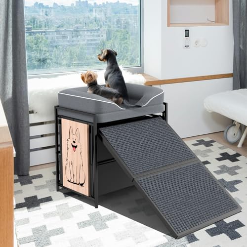 RDCMKL Haustiersofa, damit Hunde und Katzen in der Nähe bleiben, während Sie arbeiten oder spielen, mit Rampe und Aufbewahrungsboxen, Sofa neben dem Bett oder Fensterbügel für Hunde, Resis Design RDCMKL Haustiersofa, damit Hunde und Katzen in der Nähe bleiben, während Sie arbeiten oder spielen, mit Rampe und Aufbewahrungsboxen, Sofa neben dem Bett oder Fensterbügel für Hunde, Resis Design von RDCMKL