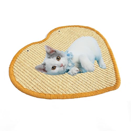 READY TO PETS Herz-Kratzmatte für Katzen, Sisal-Material, Wandmontage und Bodenbefestigung mit Klettband (Einheitsgröße, Herzform) READY TO PETS Herz-Kratzmatte für Katzen, Sisal-Material, Wandmontage und Bodenbefestigung mit Klettband (Einheitsgröße, Herzform) von READY TO PETS