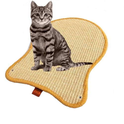 READY TO PETS Herz-Kratzmatte für Katzen, Sisal-Material, Wandmontage und Bodenbefestigung mit Klettband (Einheitsgröße, Fisch) von READY TO PETS