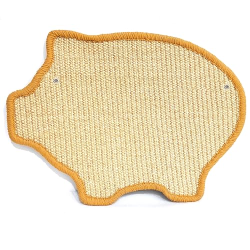 READY TO PETS Herz-Kratzmatte für Katzen, Sisal-Material, Wandmontage und Bodenbefestigung mit Klettband (Einheitsgröße, Schwein) von READY TO PETS