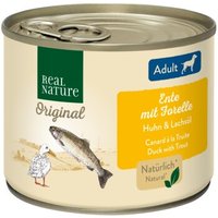 REAL NATURE Original Nassfutter für Hunde Adult Ente mit Forelle 6x200 g von REAL NATURE