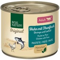 REAL NATURE Adult Huhn mit Thunfisch, Shrimps und Lachsöl 12x200 g von REAL NATURE