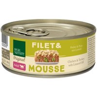 REAL NATURE Filet & Mousse Adult Huhn & Pute mit Leinöl 6x85 g von REAL NATURE