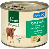 REAL NATURE Original Nassfutter für Hunde Junior Geflügel und Kalb 12x200 g von REAL NATURE