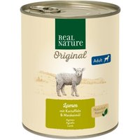 REAL NATURE Nassfutter Hund Adult Lamm mit Kartoffeln 24x800 g von REAL NATURE
